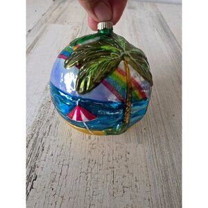 Glass Beach rainbow Hawaii ball‎ ornament glitter remember tropical Xmas tree